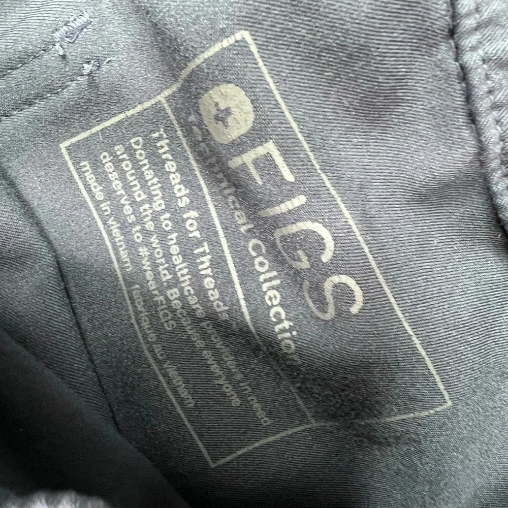 FIGS Cairo Straight Scrub Pants Mens L Navy Blue Solid Multi Pocket Drawstring